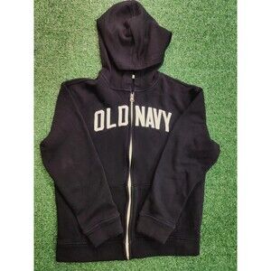 Old Navy Women's Black Zip Up Hooded Sweatshirt Size 14-16